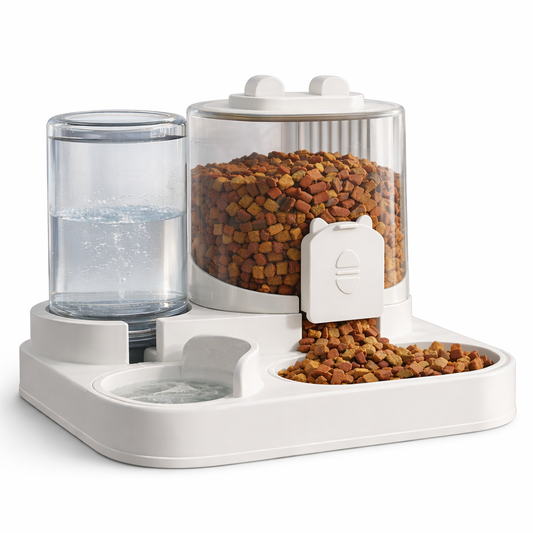 Distributeur Automatique de Croquettes & Fontaine à Eau pour Chat – HydraFeline™
